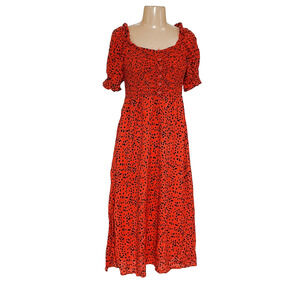 BeachLounge Orange A-Line Midi Dress